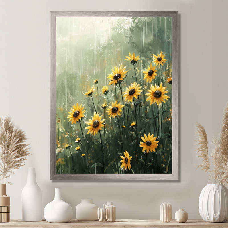 Duanys - impressions sur toile florales, Argent argent, H 20 po x l 12 po, Reproduction encadrée d'une seule photo