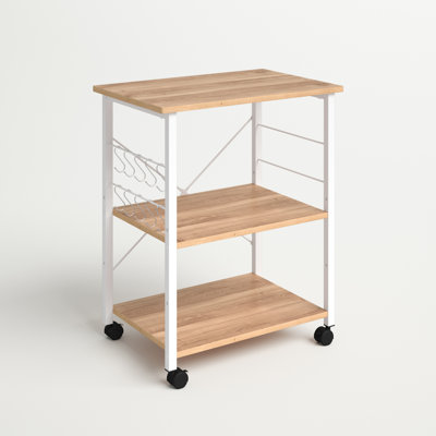Chariot de cuisine en acier à 3 tablettes avec roues verrouillables l 23,62 po Algona