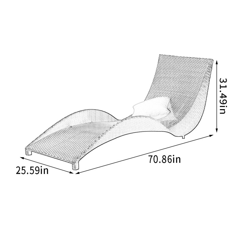 Chaise longue d'extérieur en osier PE