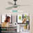 52" Ulanda Blade LED Propeller Ceiling Fan with Remote Control Black with Gray-2131783105
