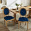 De 2 chaises de salle à manger, velours bleu, détails faits à la main, rembourrage en mousse de velours en bois massif, fabrication-637313098
