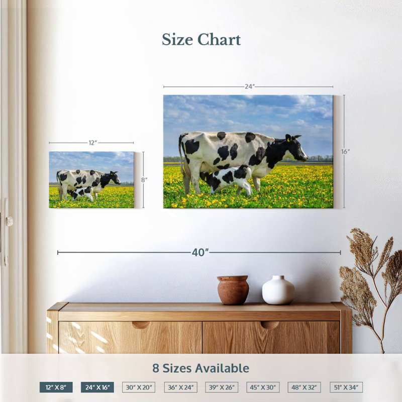 Brampt Spotted Cattle, 16" H x 24" W