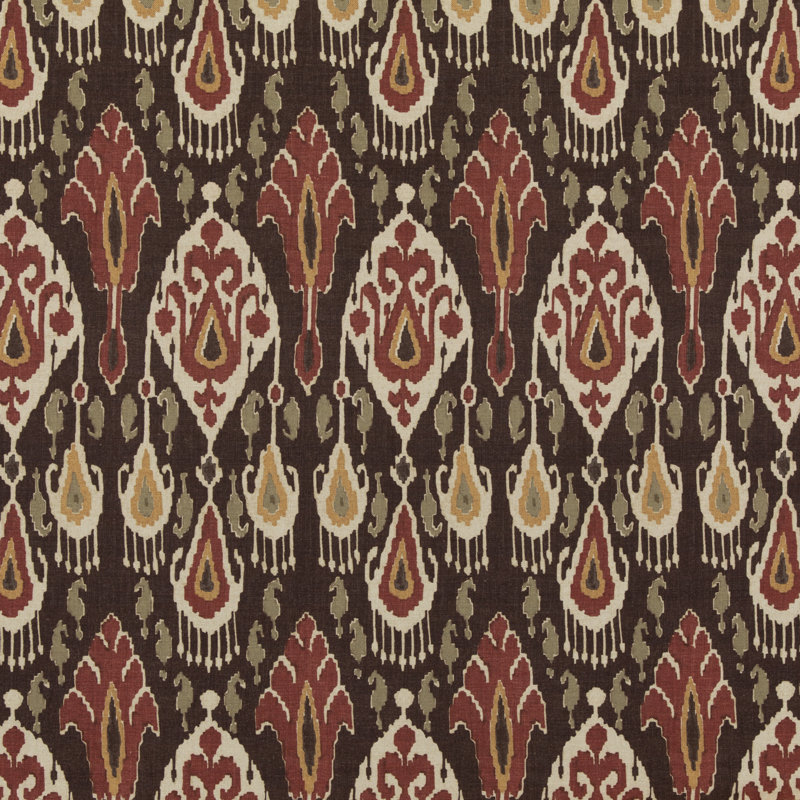 Chifu Bokhara Ikat Performance Fabric, Espresso
