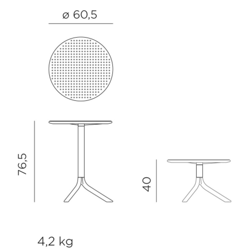 Fordham Round Outdoor Bistro Table , 61cm cm W 61cm cm D, White