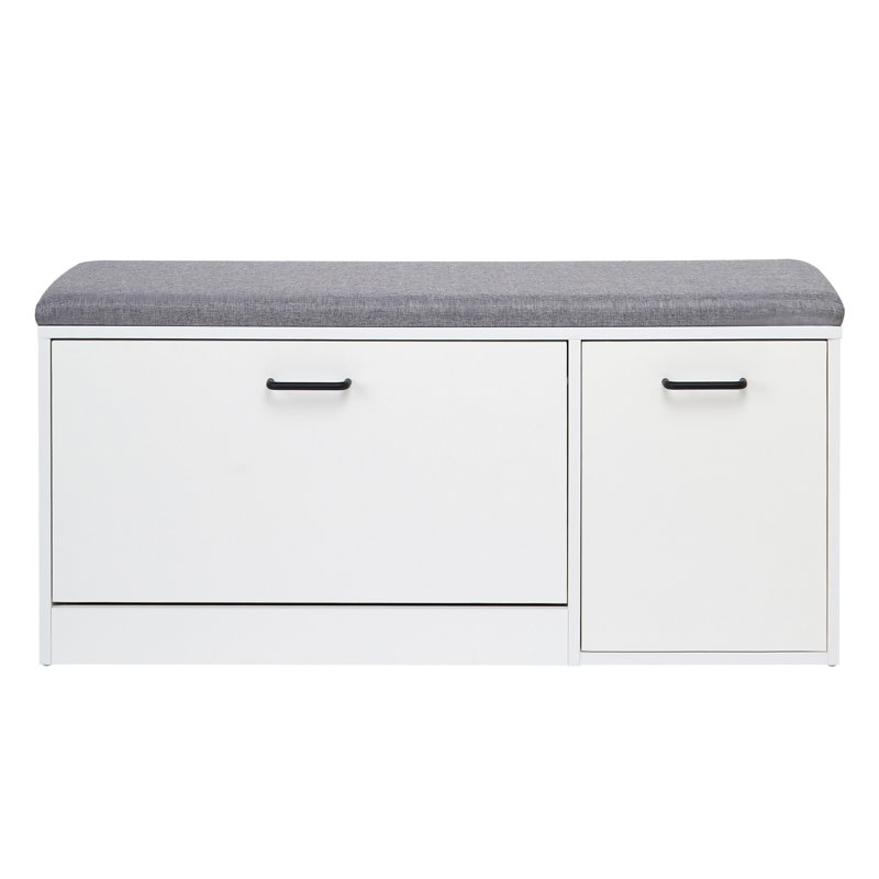 Banc de rangement avec coussin Modern, Blanc