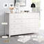 Commode 10 tiroirs pour chambre à coucher, commode 52 po avec tiroirs profonds, longue commode télé, commode de rangement moderne en bois-1631846394