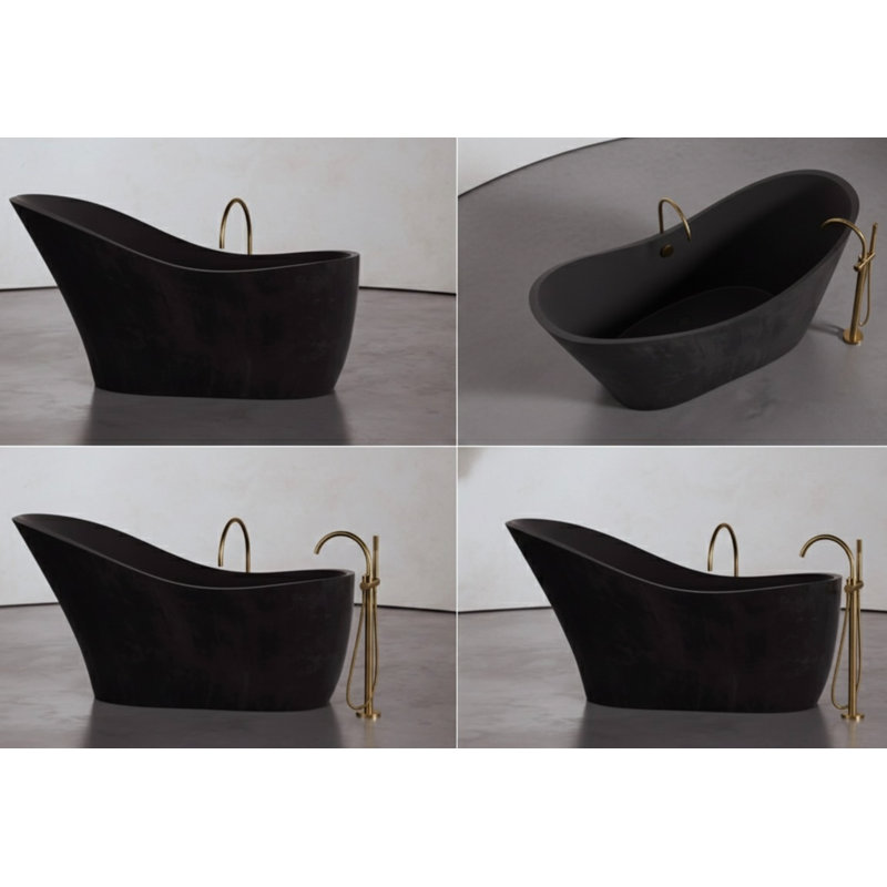 67.3'' L Soaking Bathtub, Black