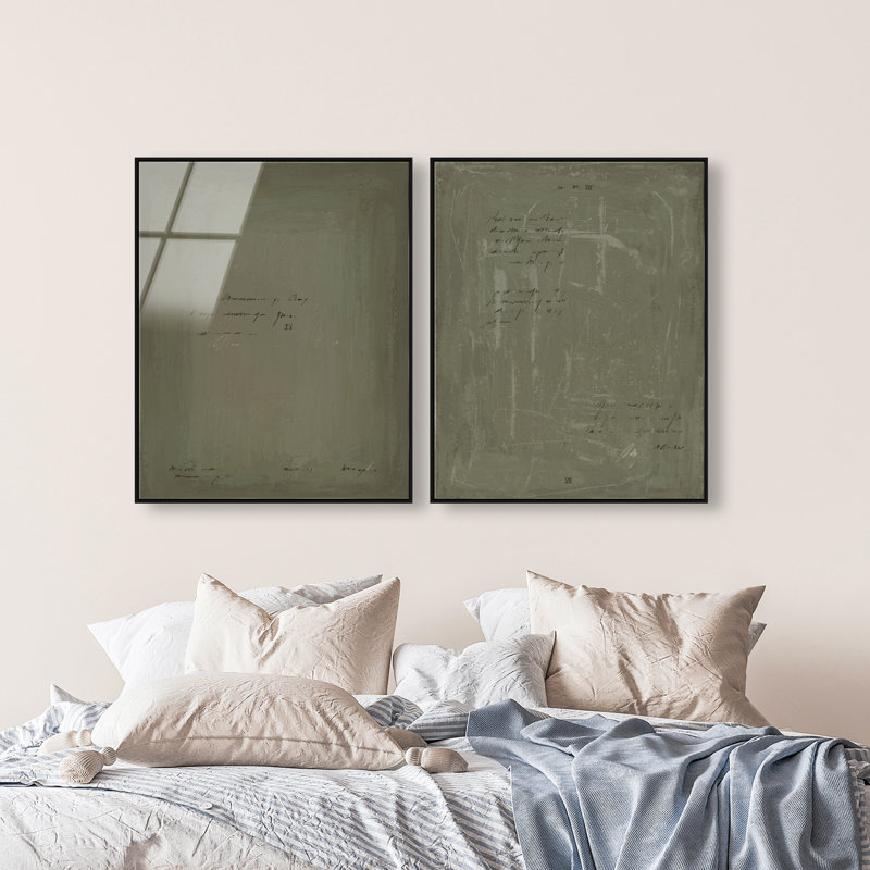 Olive Notes Set High-Gloss Frameless Acrylic Glass Wall Art Abstract Print by Oliver Gal, Ready to Hang, 16 x 20, 31"H x 37"W