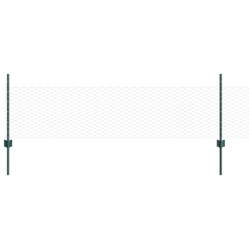 Fence with Post Segment Outdoor Barrier Garden Terrace Divider Boundary, 80cm H x 1000cm W, Green