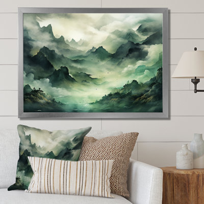 «Mountains Green Percolated Peaks I», reproduction d'art sur montagnes