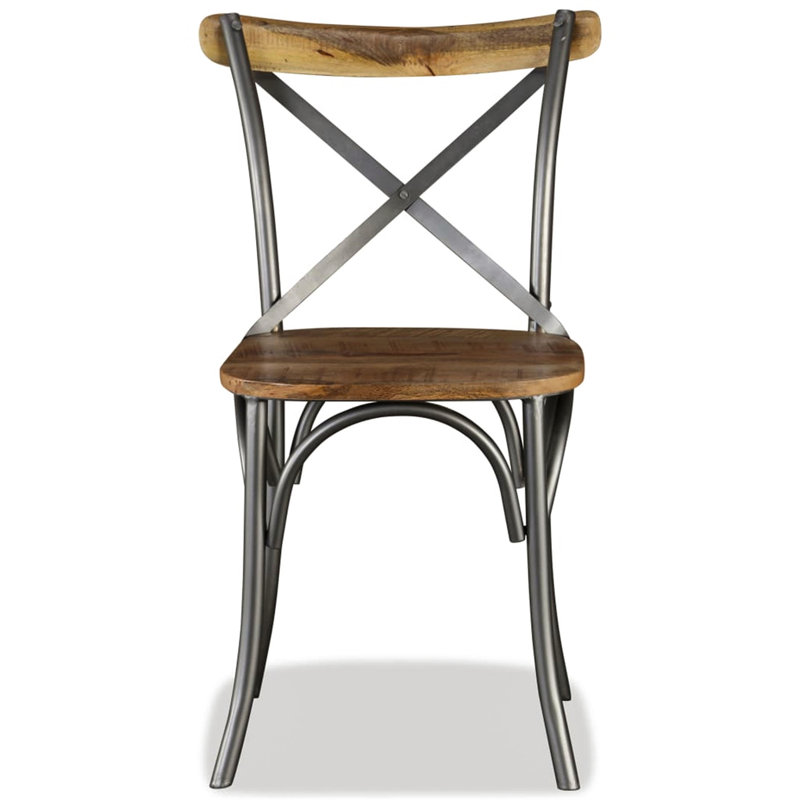 48cm H Cross Back Side Chair, Silver