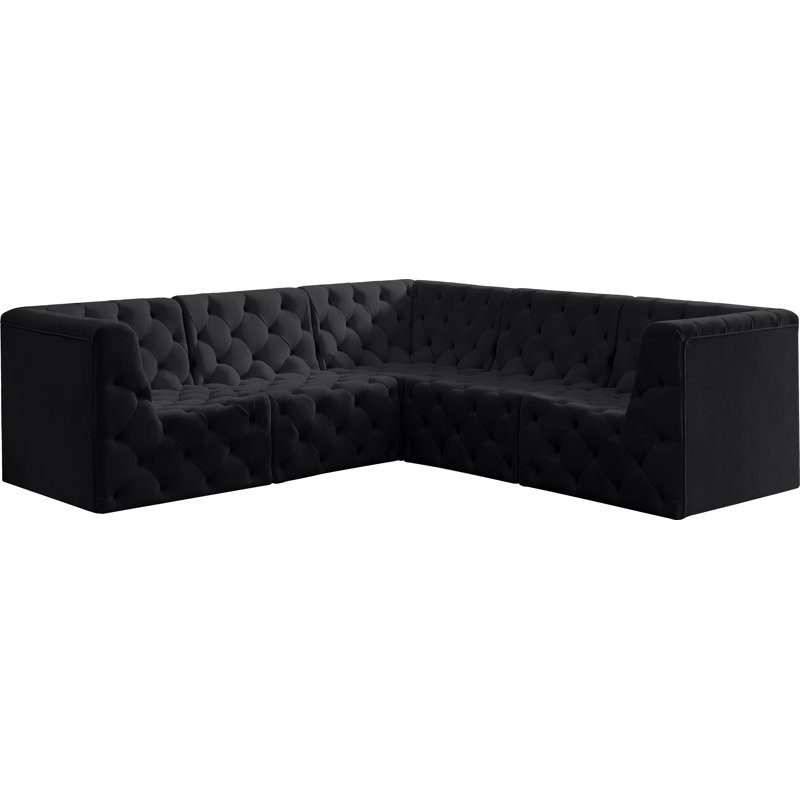 Canapé modulaire Klecka, Velours noir