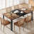 78.7" Industrial Kitchen Dining Table for 6-8 People, Rectangular Table with Thick Top & Sturdy Metal Frame for Dining or Work