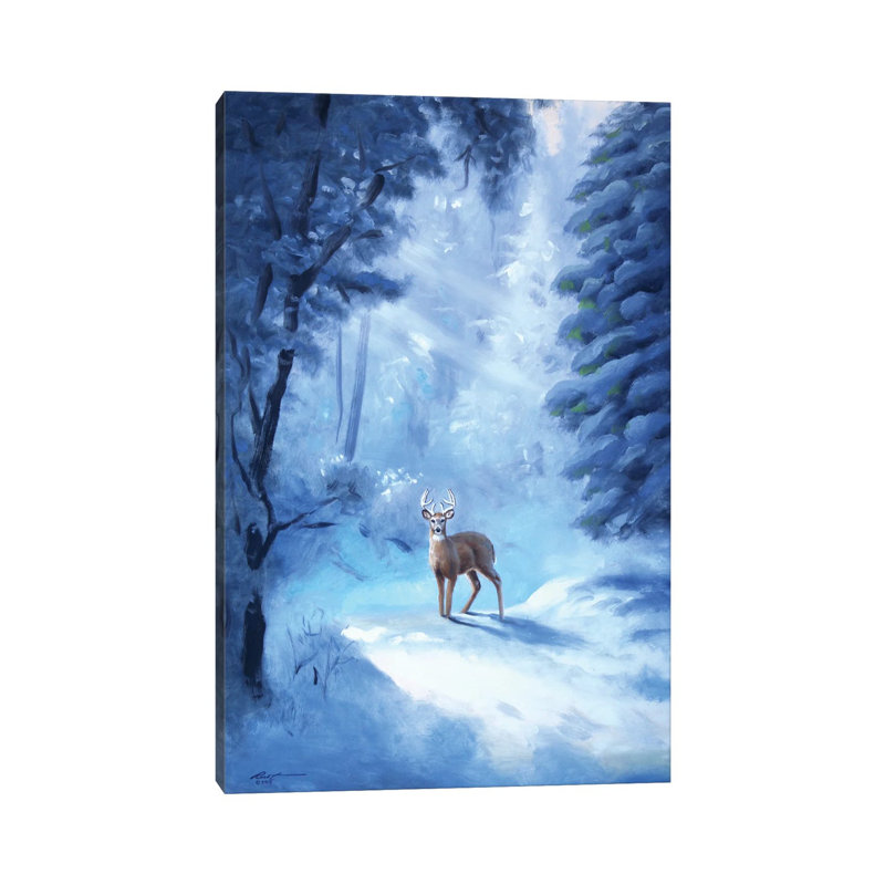 Buck In Snow by D. "Rusty" Rust - Gallery-Wrapped Canvas Giclée on Canvas, Wrapped Canvas