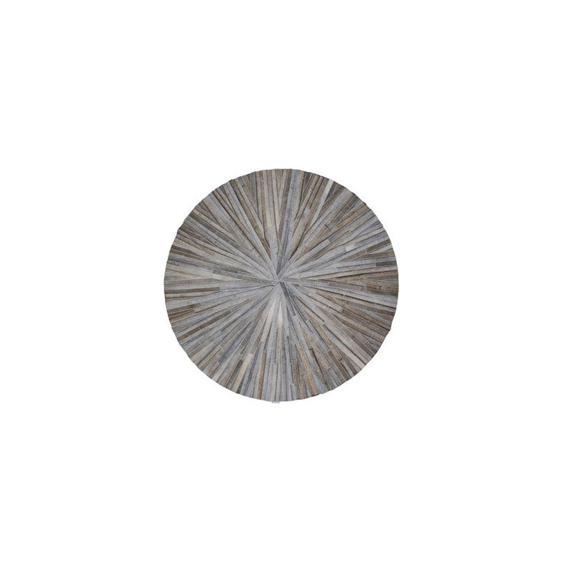 Art Hide Cowhide Area Rug in Gray, Round 4'