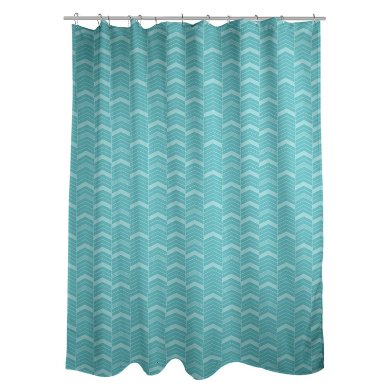 Chevron Shower Curtain, Teal