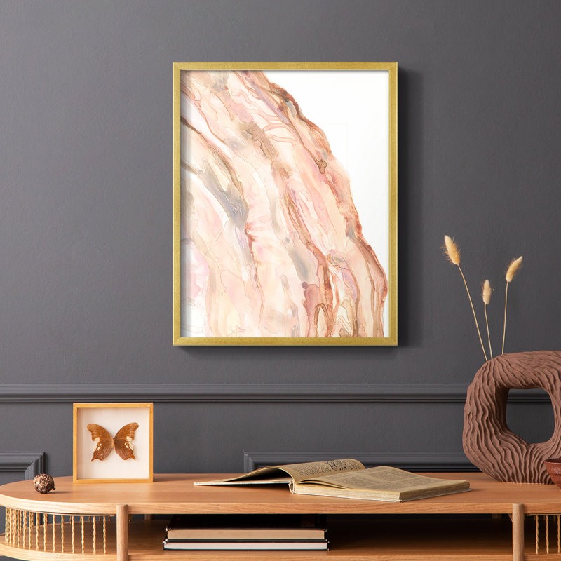 Rose Quartz I, reproduction encadrée - bois massif, H 14 po x l 11 po