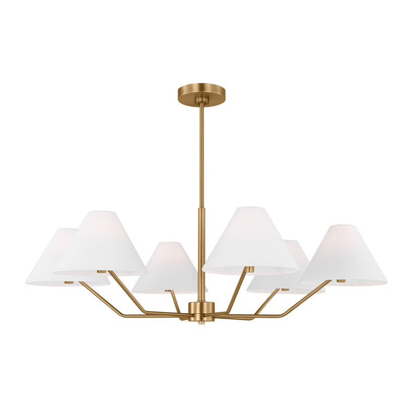 Grand lustre 6 lumières Reggie, Laiton satiné