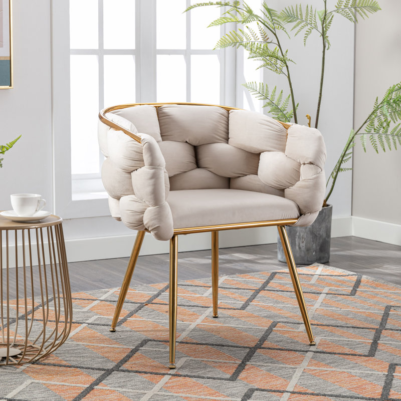 Fauteuil d'appoint moderne en velours confortable pour la maison et les loisirs