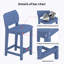 Ensemble de bar pour 2 personnes, table de salle à manger, balcon, chaise Adirondack, ensemble de salle à manger en polyéthylène pour l'extérieur-627177581