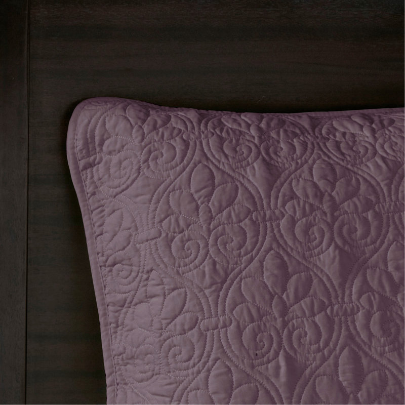Ensemble de courtepointe réversible, Simple TG + 2 pièces supplémentaires, Mauve