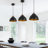 3-Light Black Brass Single Pendant 