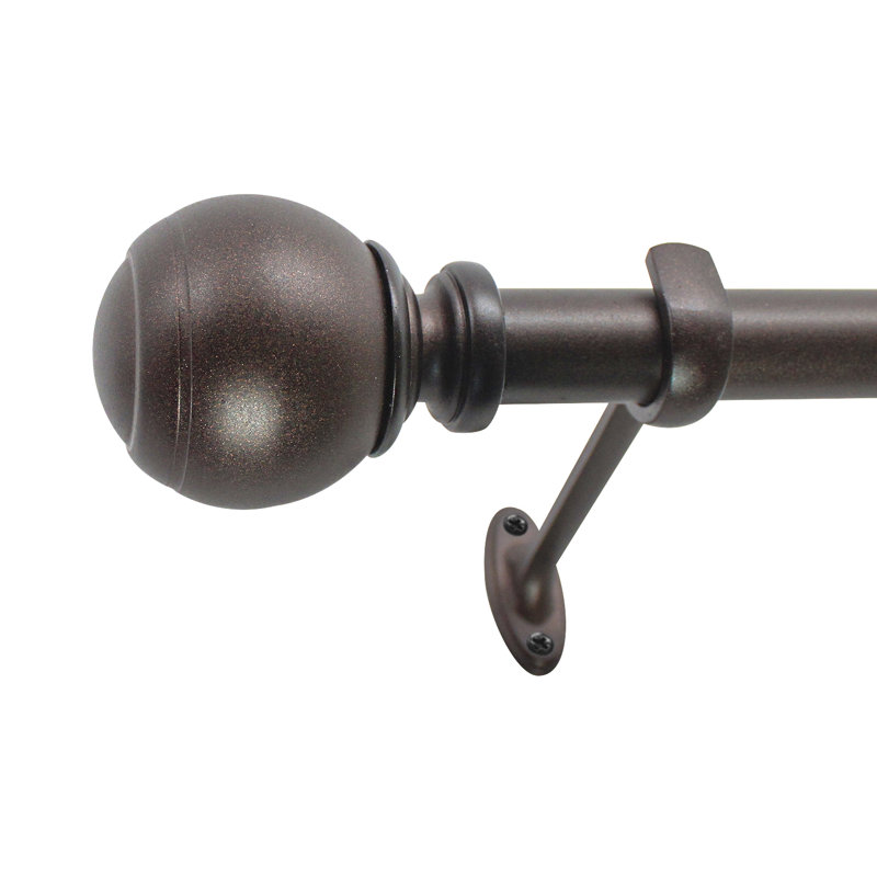 Tringle à rideaux simple réglable en métal Louise, 72 po - l 144 po, Cuivre