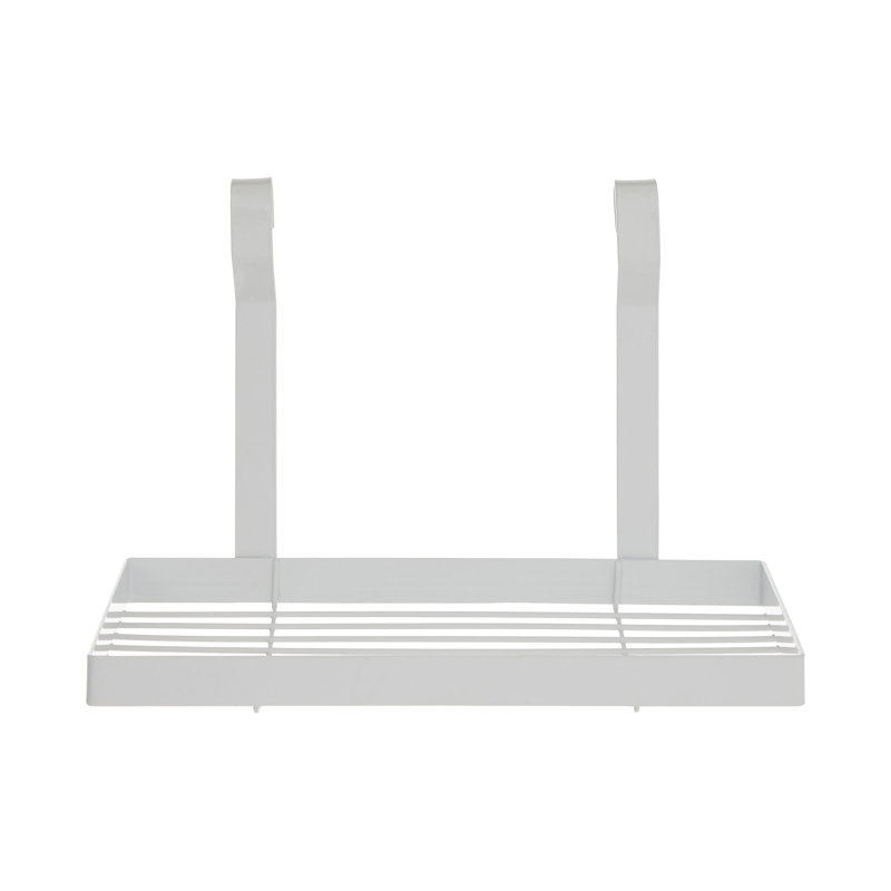 Metal Rectangle Hanging Pot Rack, 19cm H x 30cm W x 19cm D, White