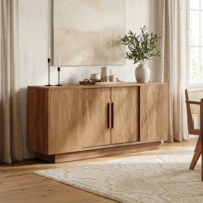 63'' Sideboard Buffet Cabinet With 4 Sliding Doors