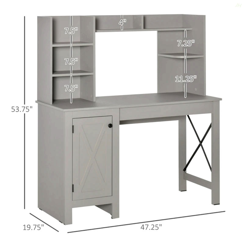 Bureau personnel, bureau d'ordinateur, bureau d'écriture, Gris