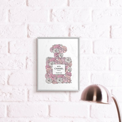 «Pink Rose Floral» par Martina Pavlova, impression de graphisme