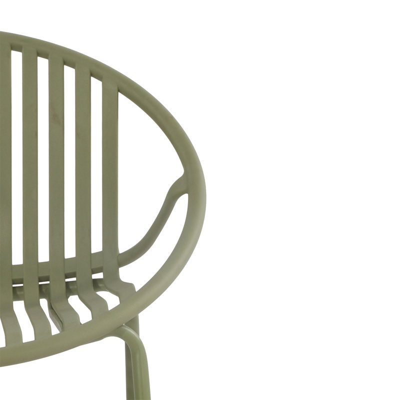 Ensemble de salle à manger d'extérieur moderne 7 pièces avec chaise empilable, vert, Vert