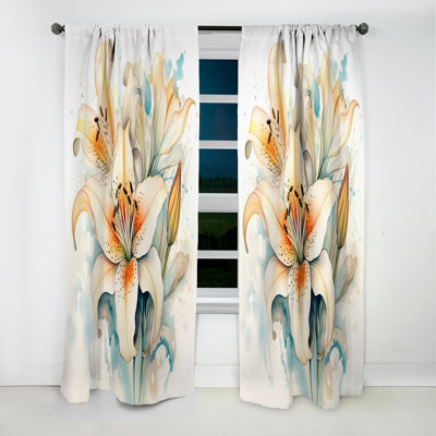 Valo - Lilies Floral Blackout Curtain - 1 Panels
