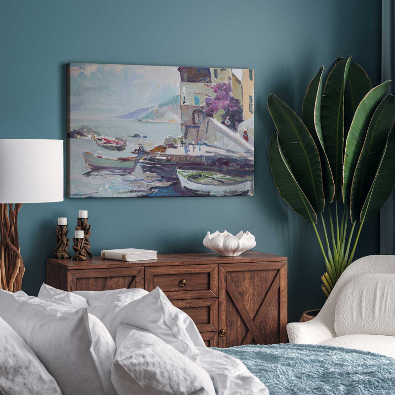 «Italiano Village Of Dreams On Canvas» par Richard A. Rodgers, reproduction, Toile tendue, H 8 po x l 12 po x P 1,25 po