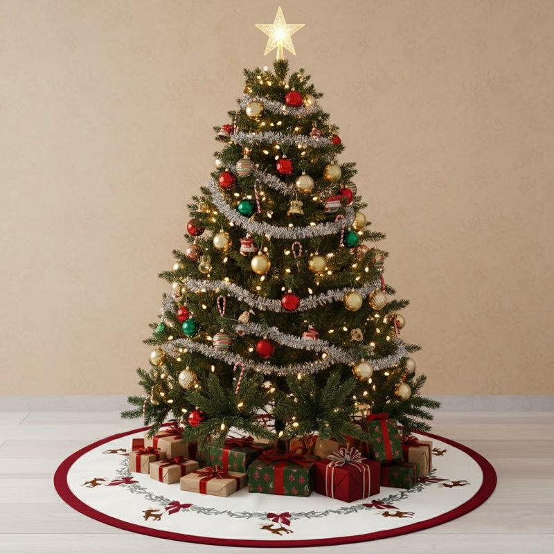 Reindeer Christmas Tree Skirt-54" Diameter