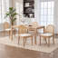 Ensemble de 2 chaises d'appoint avec dossier en rotin, siège en peluche rembourré, pieds en bois massif, beige chaud