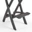 Tabourets de bar pliants d'extérieur en bois d'acacia de 41,75 pouces avec dossier et assise en rotin en PE, fini gris foncé (ensemble de 2)
