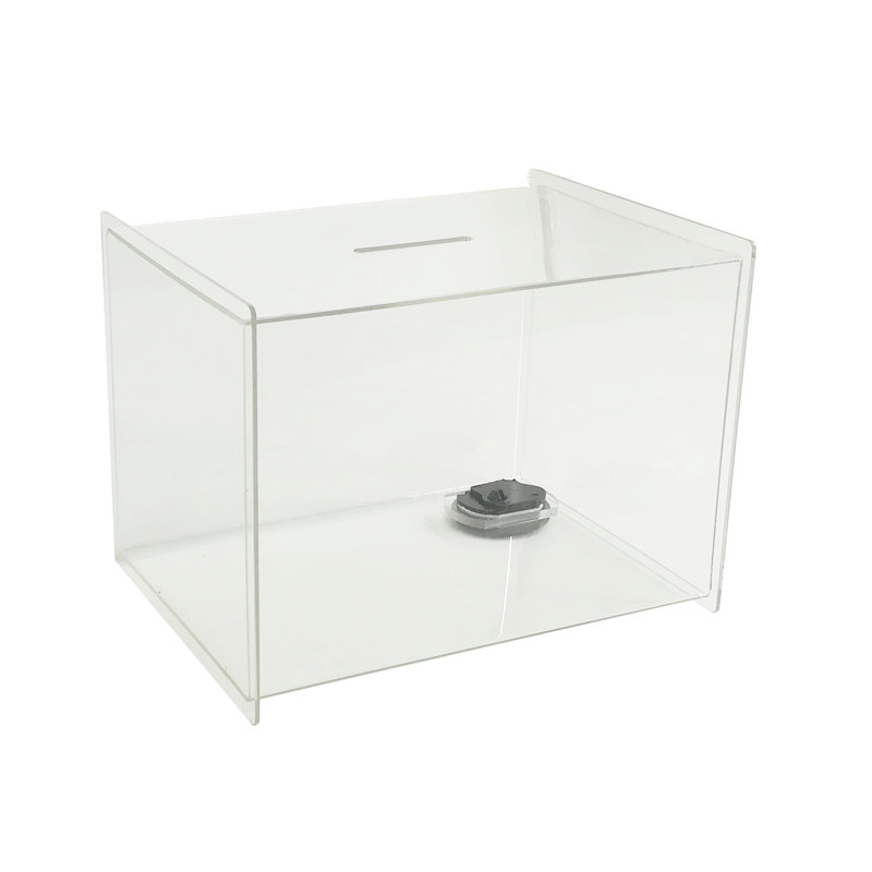 Overkamp 1PK Acrylic Collection Box,Clear Ghost Acrylic Donation Fundraising 7x5.5"x5.5"