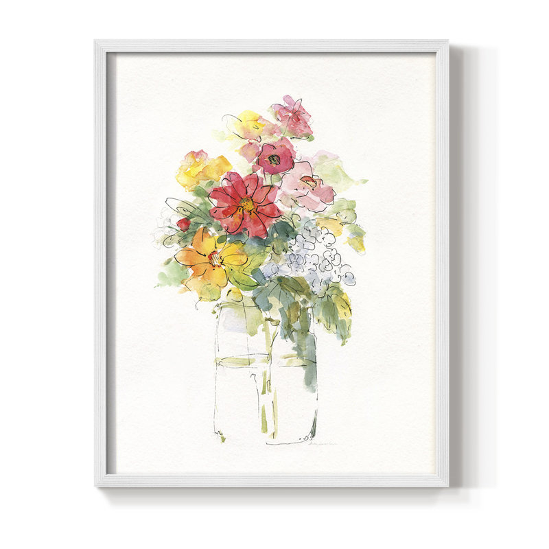 «Summer Picks In Jar II», reproduction encadrée - bois massif, Blanc, H 10 po x l 8 po