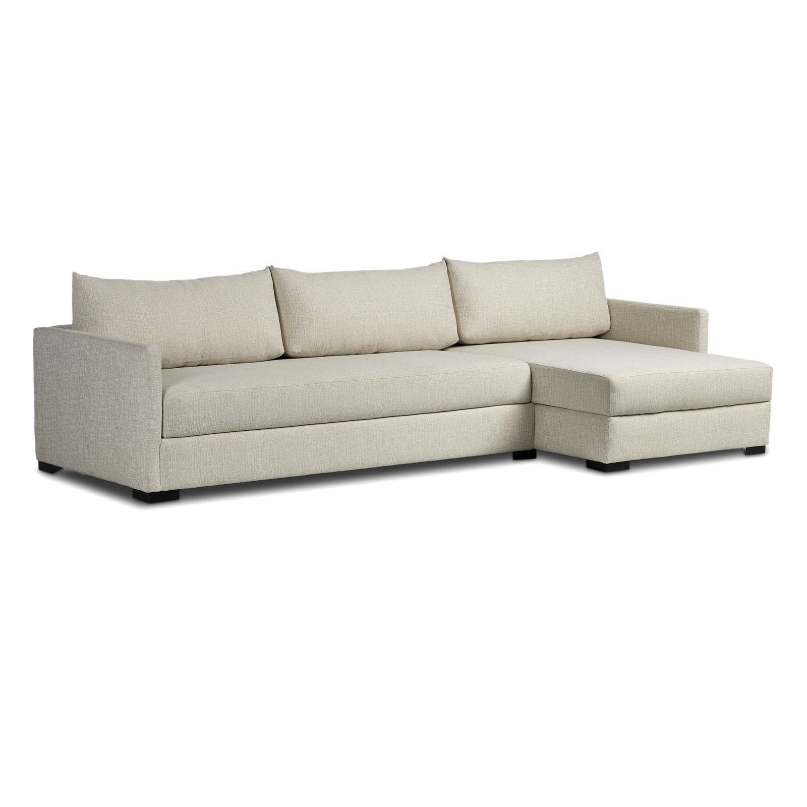 Leyt 2PC LAF Sleeper Sect W/ Storage-Alameda Snow, Right Arm Facing