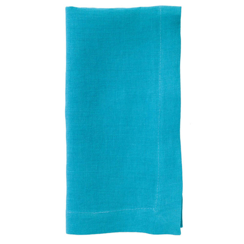 Riviera Linen Square Napkin, Turquoise