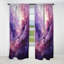 Panneau de rideau abstrait, motif de collage mauve à motif occultant - mauve et bleu Mystic Melody II-40965529