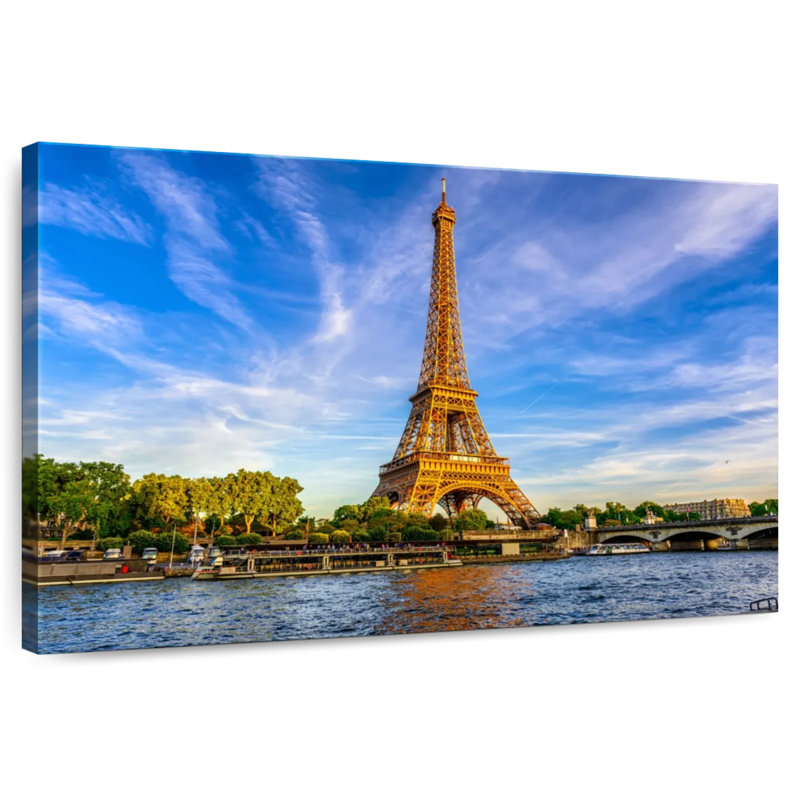 Hannes River Seine Eiffel Tower, 32" H x 48" W