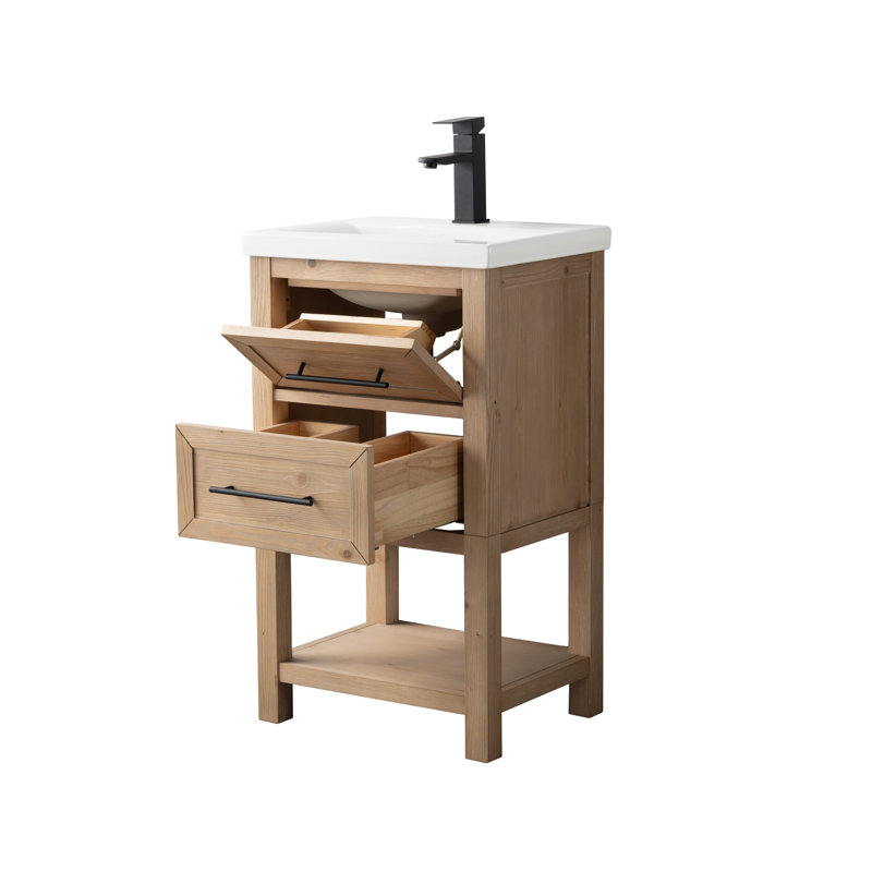Bickley 20" Single Bathroom Vanity with Ceramic Top, Fir Essence