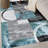 Fanton Modern Abstract Performance Gray/Ivory/Blue Area Rug-2047548051-2083446204