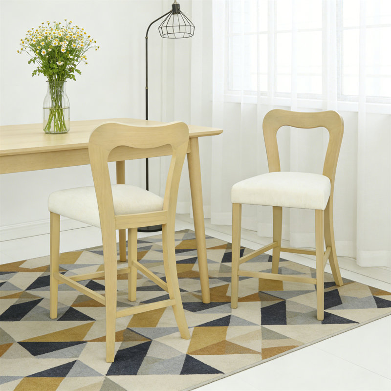 Counter Stool Without Arm Set Of 2, Natural Ash