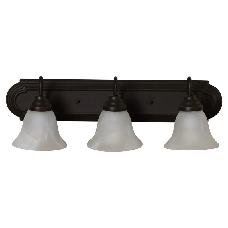 Vincente 3 - Light Dimmable Vanity Light, Marble/Oil Rubbed Bronze