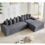 Lit convertible en L en forme de L à 3 places, gris foncé, 8 coussins, sans assemblage, pour un siège fonctionnel, idéal pour les bureaux à domicile-1265400524