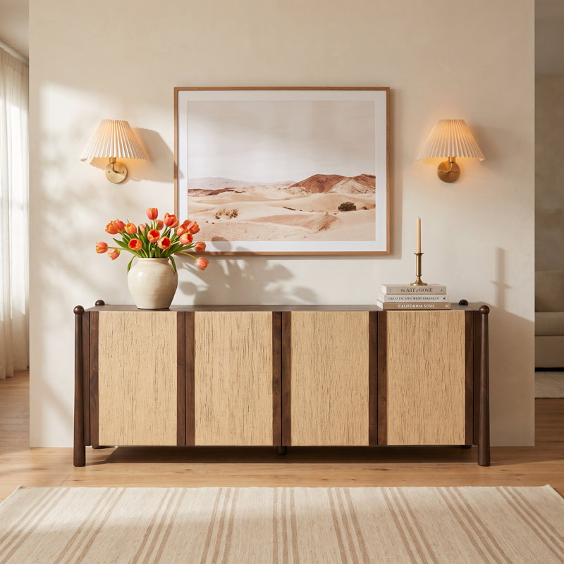 Aino Adeline 85" Wood Paper Rope Sideboard