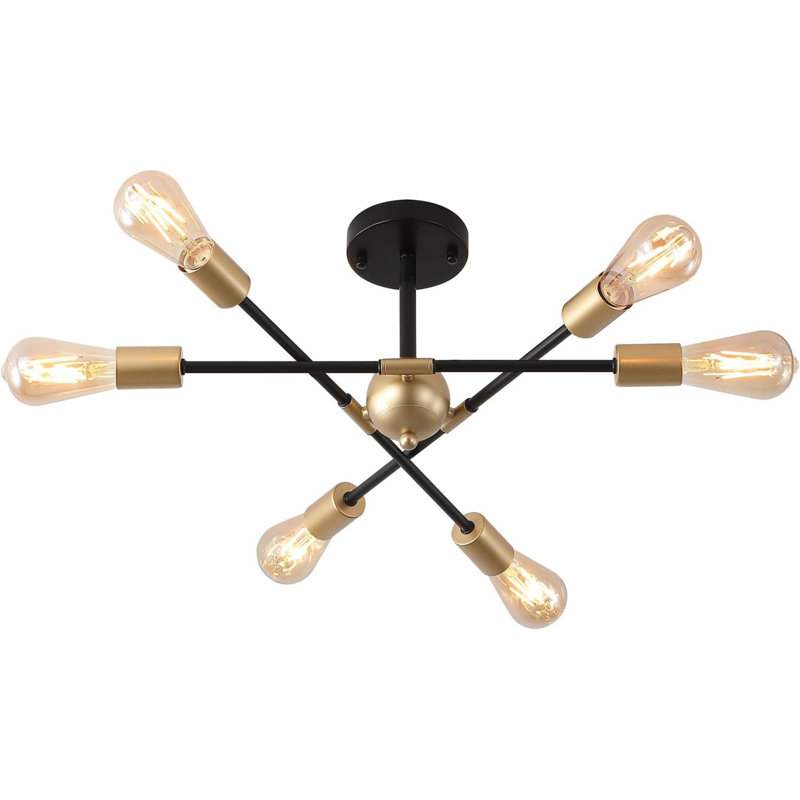 Lustre linéaire moderne Spoutnik à 6 lumières Visibelli